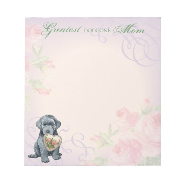 Bloco De Notas Bouvier des Flandres Heart Mãe Notepad (Frente)