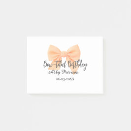 Bloco De Notas Bow-tiful birthday orange bow name date simple pas