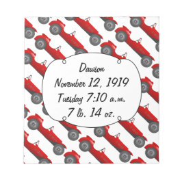 Bloco De Notas Boys Room Classic Car Oferece Doces Vermelhos