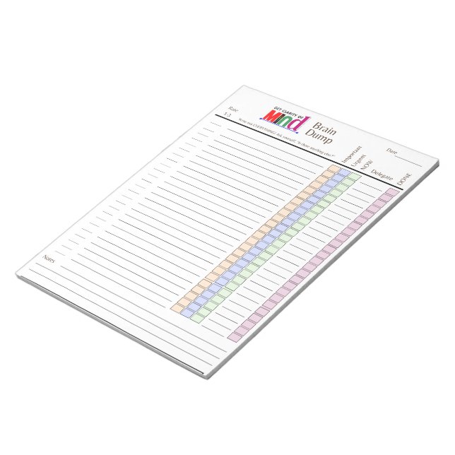 Bloco De Notas Brain Dump Notepad (Inclinado)