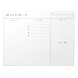 Bloco De Notas Brain Dump To Do List Notepad
