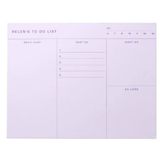 Bloco De Notas Brain Dump To Do List Notepad