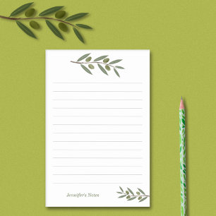 Bloco De Notas Branch de Oliveiras de Aquarela