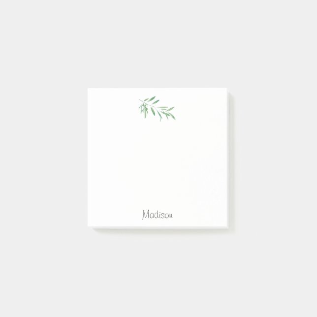 Bloco De Notas Branch de Oliveiras de Aquarela (Frente)