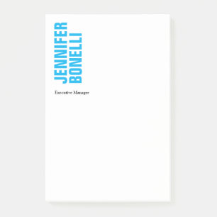 Bloco De Notas Branco azul-azul moderno e minimalista profissiona