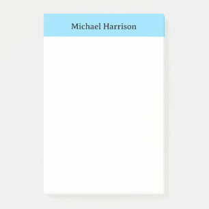 Bloco De Notas Branco azul clássico minimalista profissional