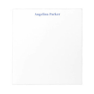 Bloco De Notas Branco Azul Simples Simples e Minimalista Moderno