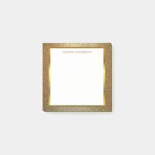 Bloco De Notas Branco chique moderno do ouro do brilho