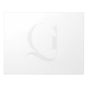 Bloco de Notas Branco com Monograma Personalizado