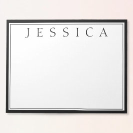 Bloco De Notas Branco e Preto | Seu nome