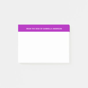 Bloco De Notas Branco e Roxo Personalizados