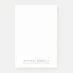 Bloco De Notas Branco moderno elegante minimalista simples