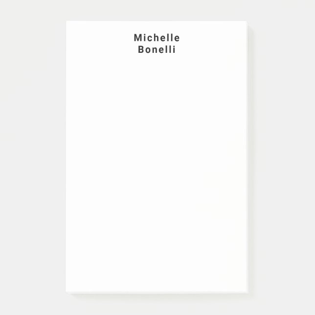 Bloco De Notas Branco moderno minimalista comum profissional (Frente)