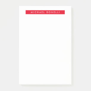 Bloco De Notas Branco vermelho moderno e elegante, simples e simp