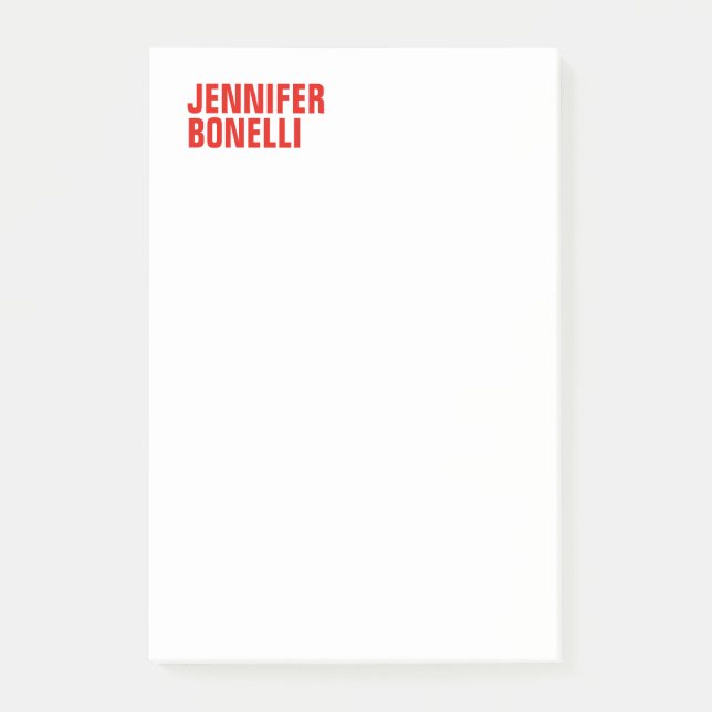 Bloco De Notas Branco vermelho-vermelho-preto moderno e profissio (Frente)