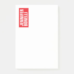 Bloco De Notas Branco vermelho-vermelho-preto moderno e profissio