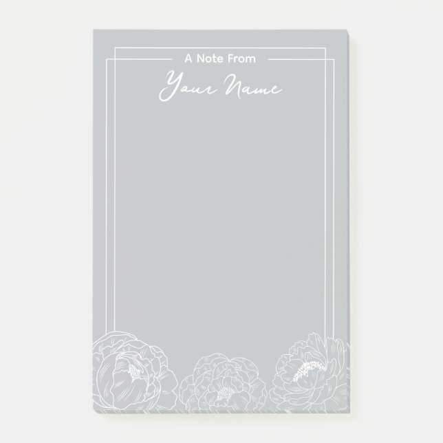 Bloco De Notas Brancos personalizados esboçados com borda (Frente)