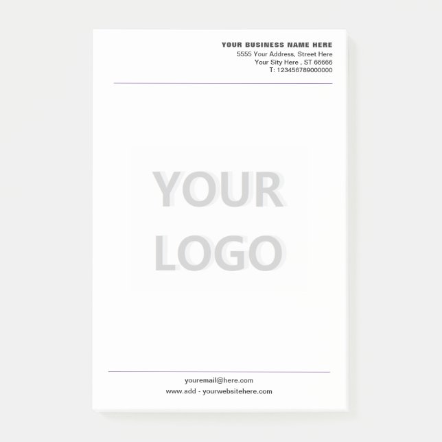 Bloco De Notas Branded Stationery Business Post-it® Notes Example (Frente)