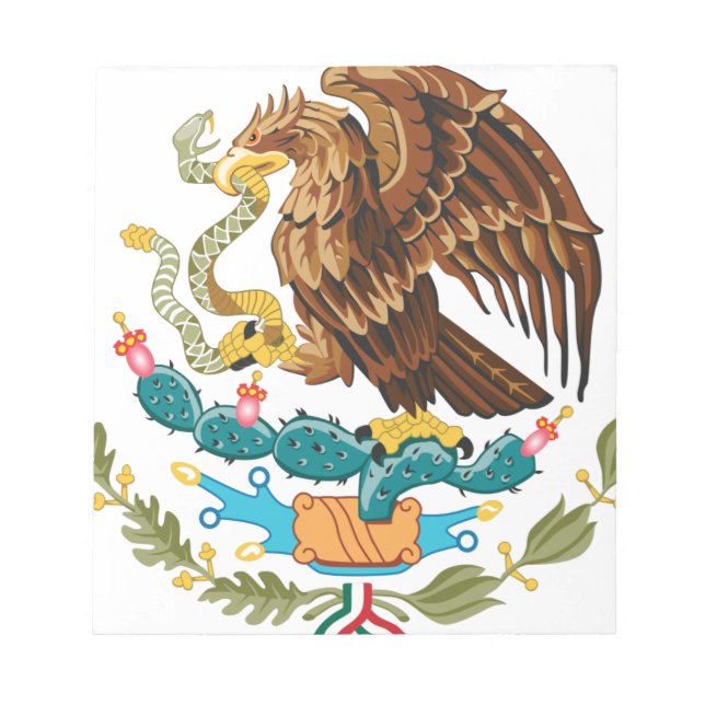Bloco De Notas Brasão Nacional do México - Emblema Mexicano (Frente)