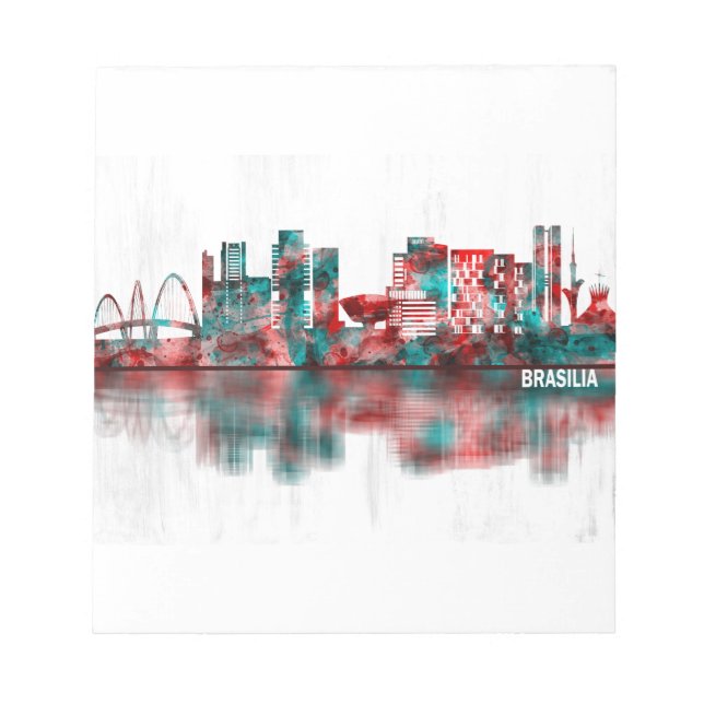 Bloco De Notas Brasília Brasil Skyline (Frente)