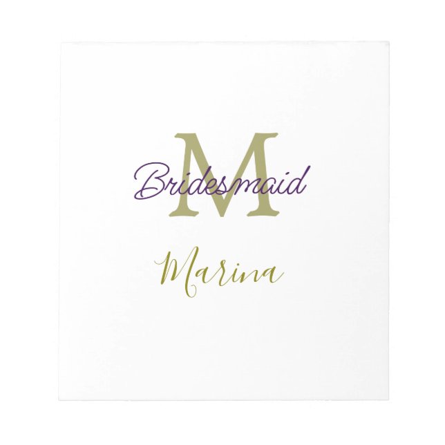 Bloco De Notas Bride tribe monogram bridal shower simple golden p (Frente)