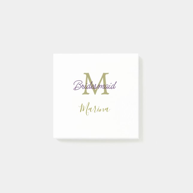 Bloco De Notas Bride tribe monogram bridal shower simple golden p (Frente)