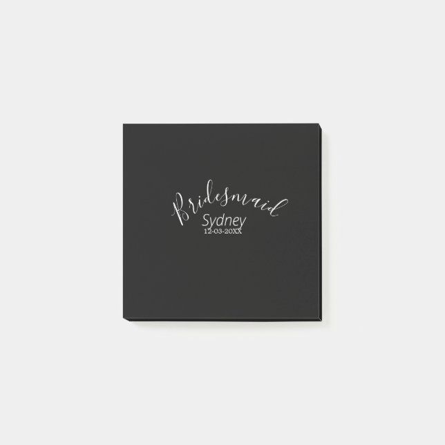 Bloco De Notas Bridesmaid bachelorette party add name modern  (Frente)