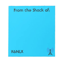 Bloco De Notas Bright Blue Radio Call Sign Notepad