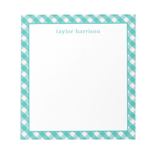 Bloco De Notas Bright Gingham Personalizado (Frente)