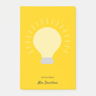 Bloco De Notas Bright Orange Teacher Light Bulb