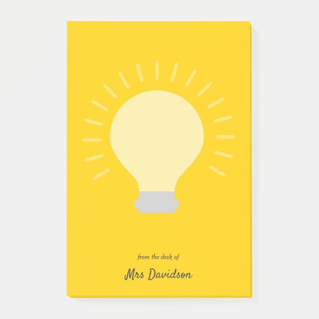 Bloco De Notas Bright Orange Teacher Light Bulb (Frente)