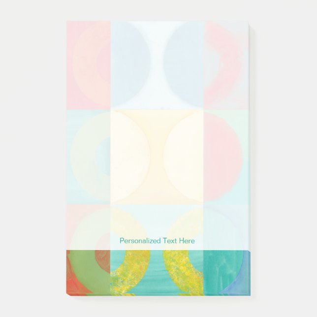 Bloco De Notas Bright Pop Art com Círculos e Quadrados (Frente)