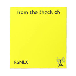 Bloco De Notas Bright Yellow Radio Call Sign Notepad