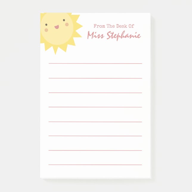 Bloco De Notas Brilhante Simples Da Mesa Do Professor (Frente)