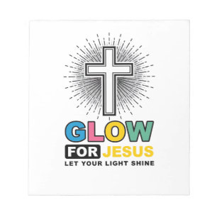 Bloco De Notas Brilhe Para Jesus Camisa Cristã Cruz Luz Design_