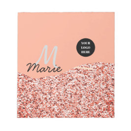 Bloco De Notas brilho azul adicionar logotipo texto obrigado desc