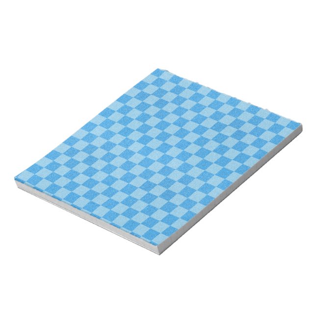 Bloco De Notas Brilho Azul Xadrez (Invertido)