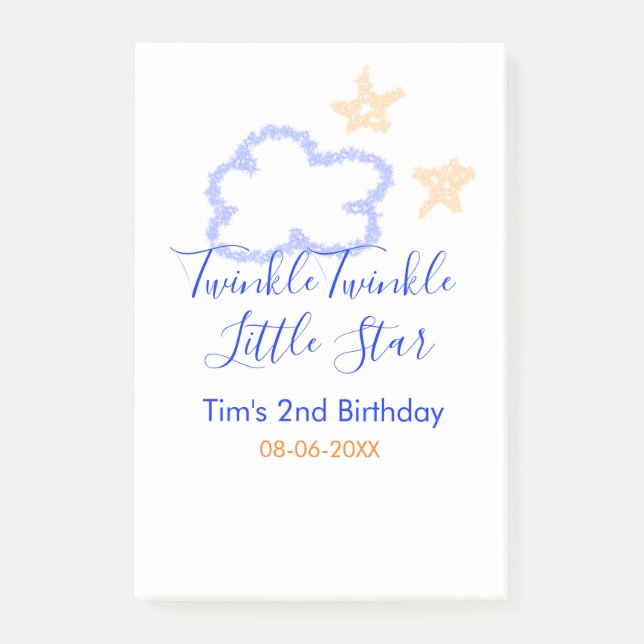 Bloco De Notas Brilho brilho estrelinha aniversário roxo laranja (Frente)