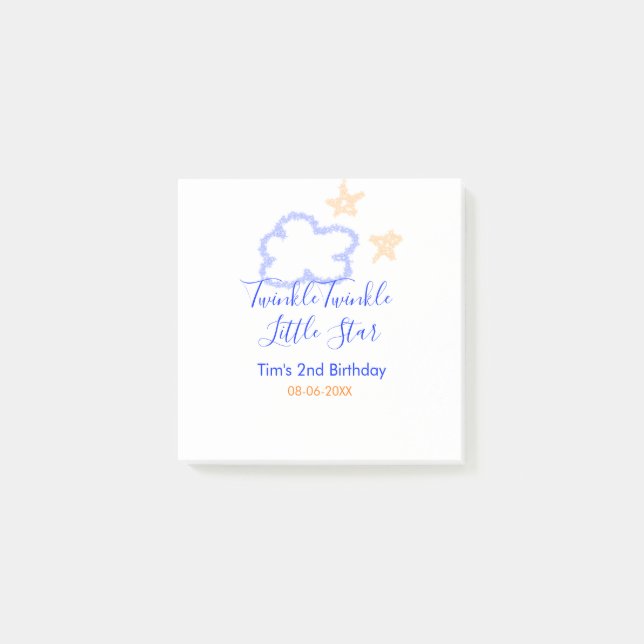 Bloco De Notas Brilho brilho estrelinha aniversário roxo laranja (Frente)