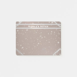 Bloco De Notas Brilho Celestial Glam Moderno Personalizado Tendên