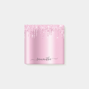 Bloco De Notas Brilho de Glitter Rosa Claro que Goteja