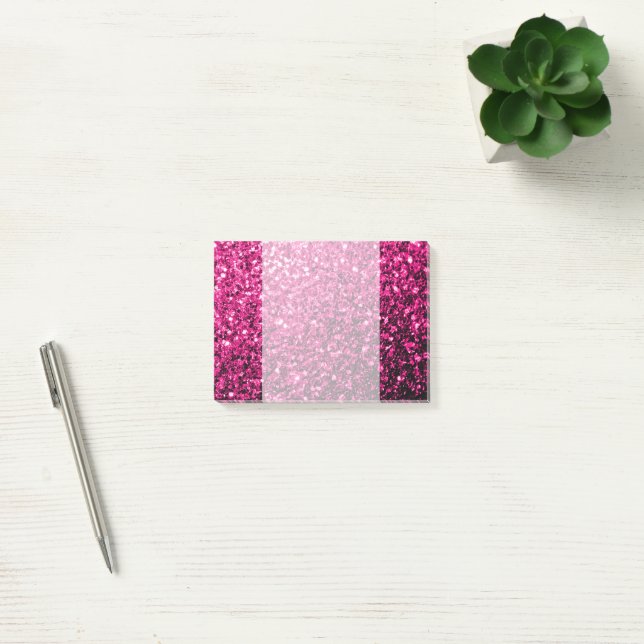 Bloco De Notas Brilho de purpurina falsa rosa quente (Escritótio)