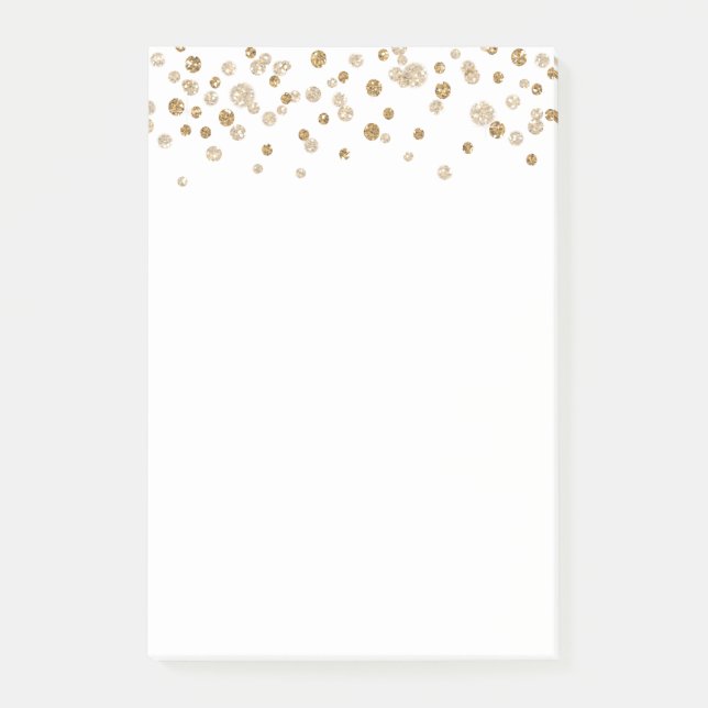 Bloco De Notas Brilho Glam dos confetes Dourados (Frente)