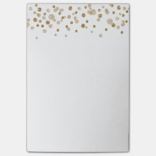 Bloco De Notas Brilho Glam dos confetes Dourados