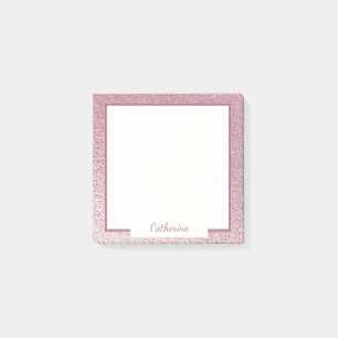 Bloco De Notas Brilho metálico de Lavanda rosa-quente elegante