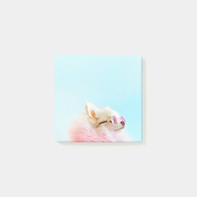 Bloco De Notas Brilho O Tiny Chi | Amante de Cachorro Glam Pessoa (Frente)