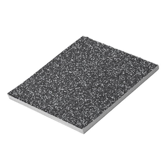 Bloco De Notas Brilho Preto Cinza (Invertido)