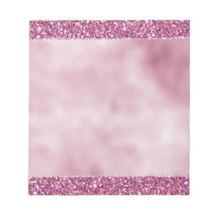 Bloco De Notas Brilho Rosa Feminino Glamouroso