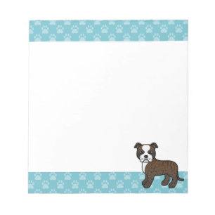 Bloco De Notas Brindle E White Staffordshire Bull Terrier Dog