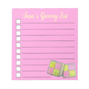 Bloco De Notas British Battenberg Marzipan Sponge Cake UK Comida